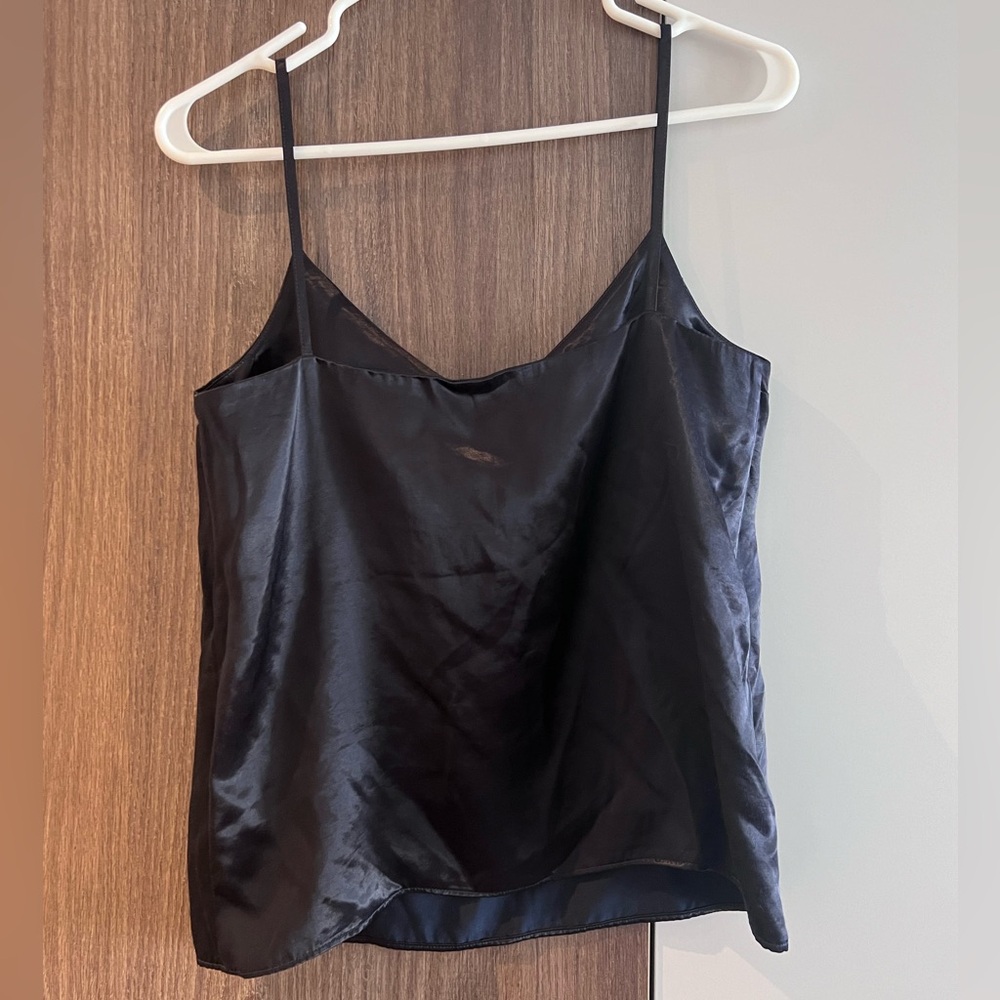 COS Navy Satin Top